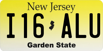 NJ license plate I16ALU