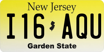 NJ license plate I16AQU