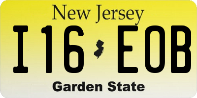 NJ license plate I16EOB