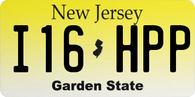 NJ license plate I16HPP