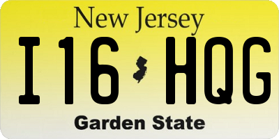 NJ license plate I16HQG