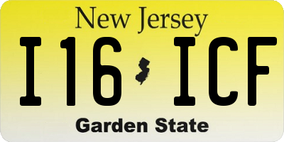 NJ license plate I16ICF