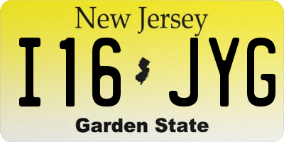 NJ license plate I16JYG