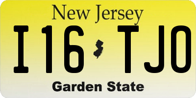 NJ license plate I16TJO