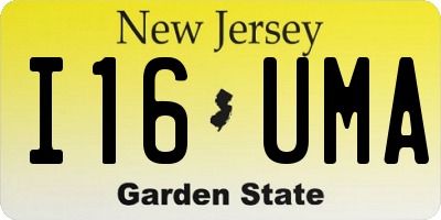 NJ license plate I16UMA