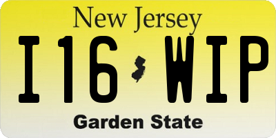 NJ license plate I16WIP