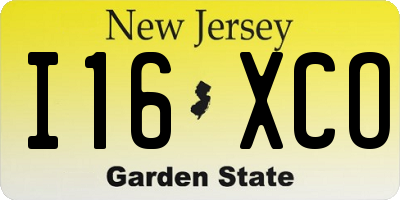 NJ license plate I16XCO