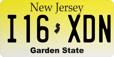 NJ license plate I16XDN