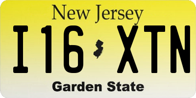 NJ license plate I16XTN