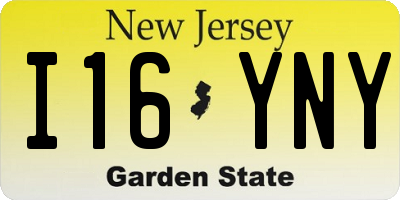 NJ license plate I16YNY