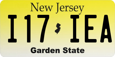 NJ license plate I17IEA