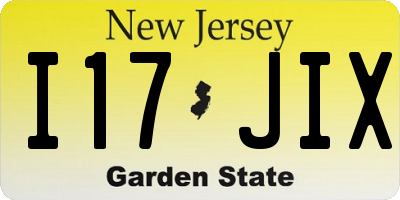 NJ license plate I17JIX