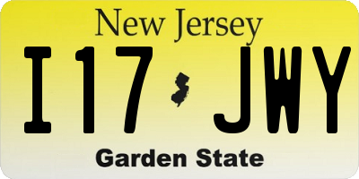 NJ license plate I17JWY