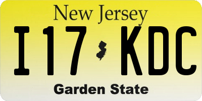 NJ license plate I17KDC