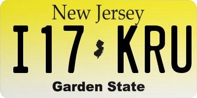 NJ license plate I17KRU