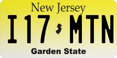 NJ license plate I17MTN