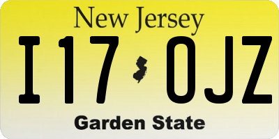 NJ license plate I17OJZ