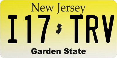 NJ license plate I17TRV