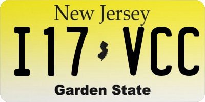NJ license plate I17VCC