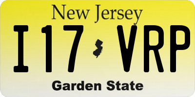 NJ license plate I17VRP