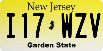 NJ license plate I17WZV