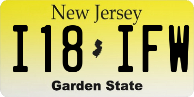 NJ license plate I18IFW