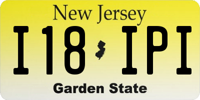 NJ license plate I18IPI
