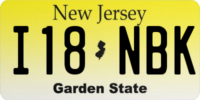 NJ license plate I18NBK