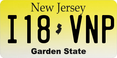 NJ license plate I18VNP