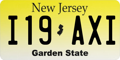 NJ license plate I19AXI
