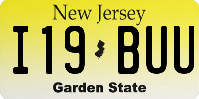 NJ license plate I19BUU