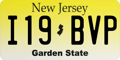 NJ license plate I19BVP