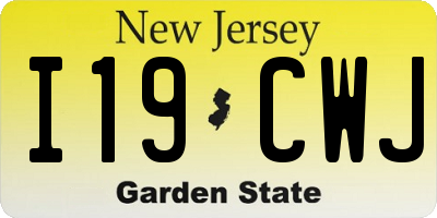 NJ license plate I19CWJ