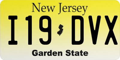 NJ license plate I19DVX