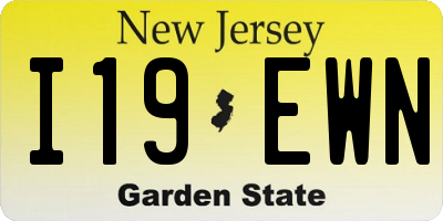 NJ license plate I19EWN