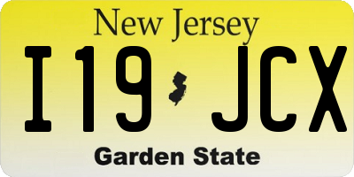 NJ license plate I19JCX