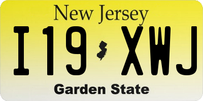 NJ license plate I19XWJ
