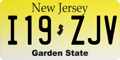 NJ license plate I19ZJV