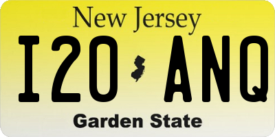 NJ license plate I20ANQ