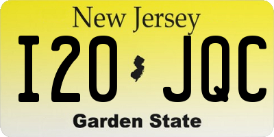 NJ license plate I20JQC