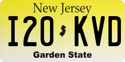 NJ license plate I20KVD