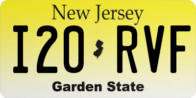 NJ license plate I20RVF