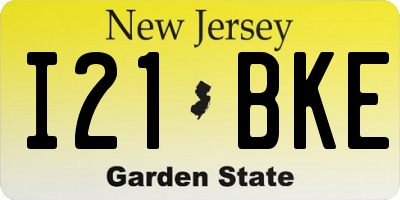 NJ license plate I21BKE