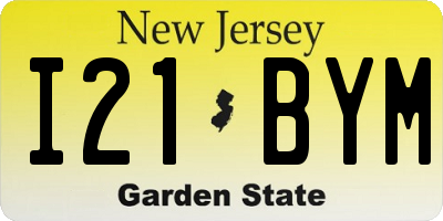 NJ license plate I21BYM