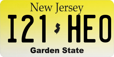 NJ license plate I21HEO