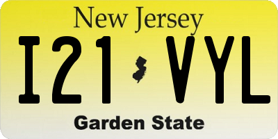 NJ license plate I21VYL