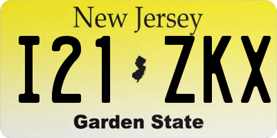 NJ license plate I21ZKX