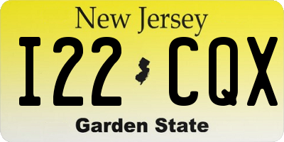 NJ license plate I22CQX