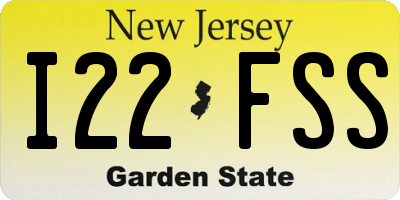 NJ license plate I22FSS