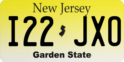 NJ license plate I22JXO